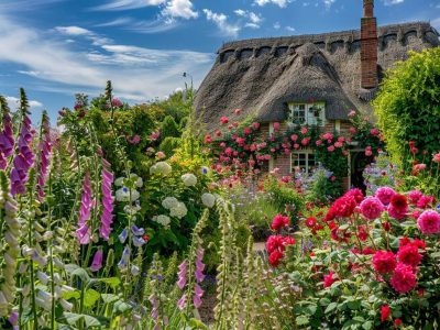 Nature jigsaw puzzle: A English Cottage with Beautiful Garden
